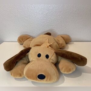 TY Vintage 1994 Pillow Pal Woof Brown Puppy Plush Dog‎